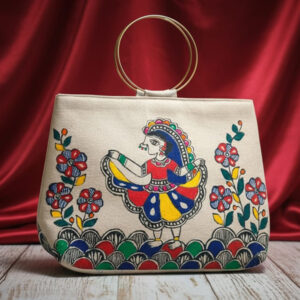 Artisan Hand-Painted Mithila (Madhubani) Jute Hand Bag
