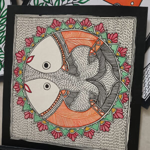 Auspicious Hand-Painted Matsya (Fish) Folk Art Print